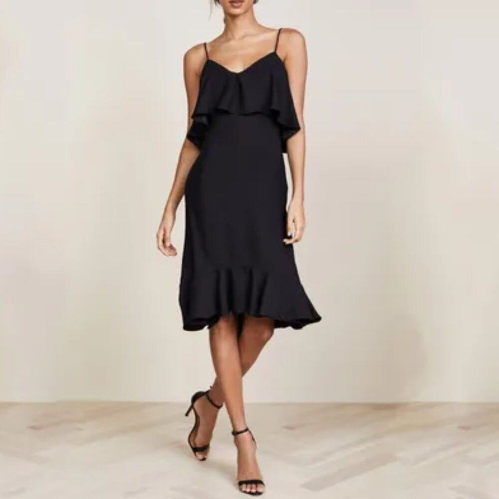 Likely Ardsley Black Ruffle Flounce Dress